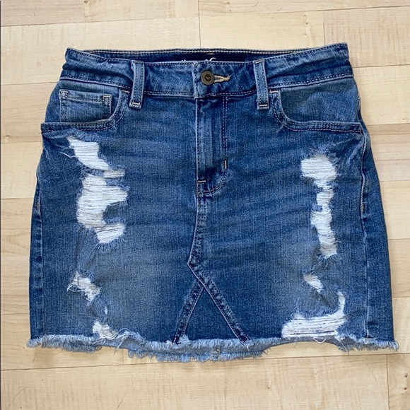 Ripped Denim Skirt - Picture 1 of 3